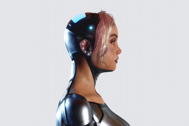 female robot pbr fully rigged 3D Модель .c4d .max .obj .3ds .fbx .stl .blend 