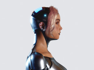 female robot pbr fully rigged 3Dモデル