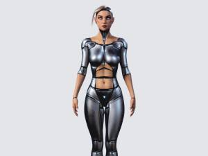 female robot pbr fully rigged 3D Модель