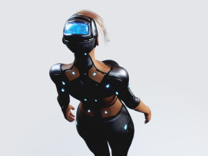 female robot pbr fully rigged 3D Модель