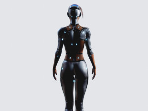 female robot pbr fully rigged 3D Модель