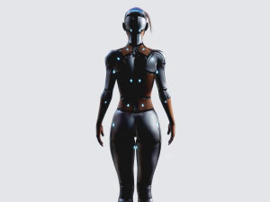 female robot pbr fully rigged 3D Model