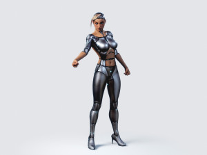 female robot pbr fully rigged 3D Модель