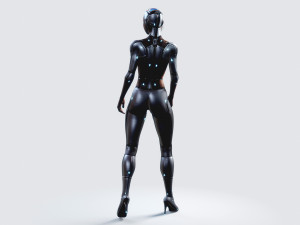 female robot pbr fully rigged 3D Модель