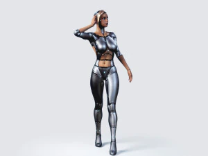 female robot pbr fully rigged 3D Model