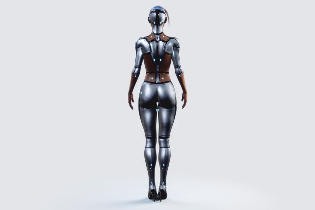 female robot pbr fully rigged 3D in 3DExport