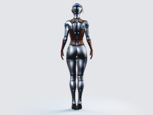 female robot pbr fully rigged 3D Модель