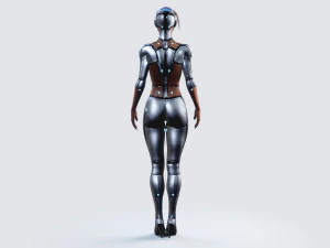 female robot pbr fully rigged 3D Model