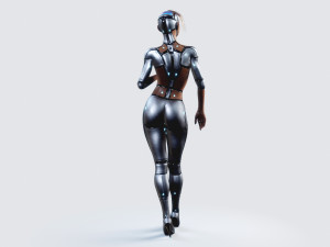 female robot pbr fully rigged 3D Модель