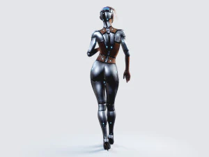 female robot pbr fully rigged 3D Model
