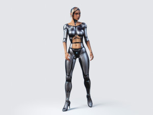female robot pbr fully rigged 3D Модель