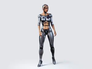female robot pbr fully rigged 3D Model
