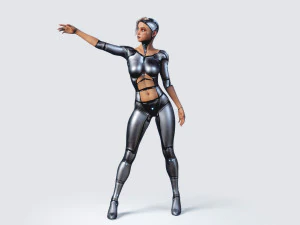 female robot pbr fully rigged 3D Model