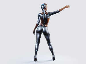 female robot pbr fully rigged 3D Модель