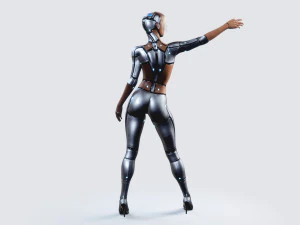 female robot pbr fully rigged 3D Model