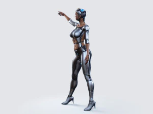 female robot pbr fully rigged 3D Model