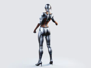 female robot pbr fully rigged 3D Model