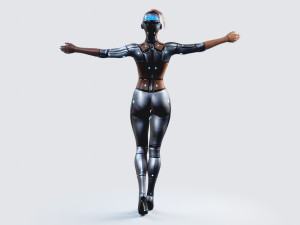 female robot pbr fully rigged 3D Модель