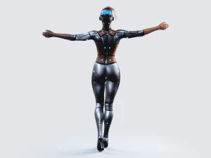 female robot pbr fully rigged 3D Model
