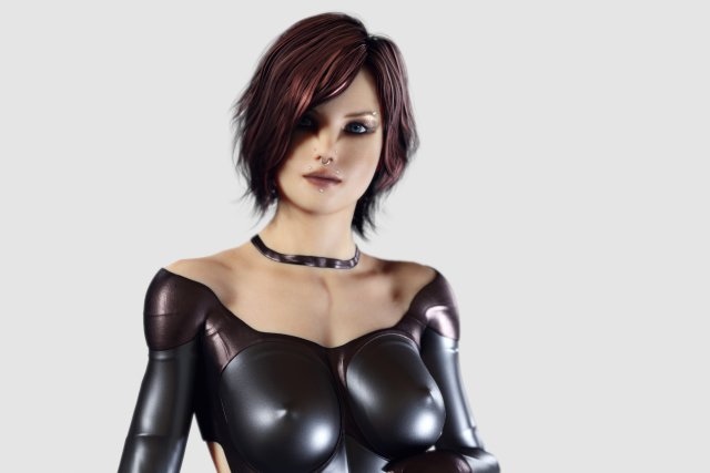 640px x 427px - redhead woman in leather suit - fully rigged pbr 3D Model in Woman 3DExport