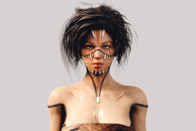 native indigenous woman - fully rigged pbr 3D Модель .c4d .max .obj .3ds .fbx .stl .blend 