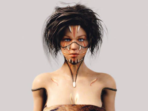 원주민 원주민 여성 - 완전히 조작된 PBR 3D 모델