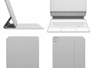 ipad pro 2020 magic keybord apple pencil 3D Model