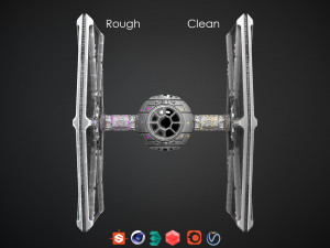pbr procedural tie fighter 3D Model