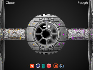 pbr procedural tie fighter 3D Model