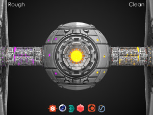 pbr procedural tie fighter 3D Model
