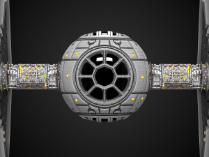 pbr procedural tie fighter 3D Model