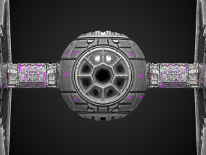 pbr procedural tie fighter 3D Model