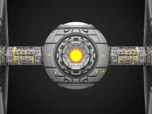 pbr procedural tie fighter 3D Model
