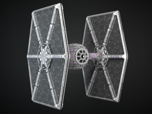 pbr procedural tie fighter 3D Model