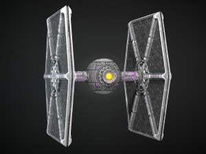 pbr procedural tie fighter 3D Model