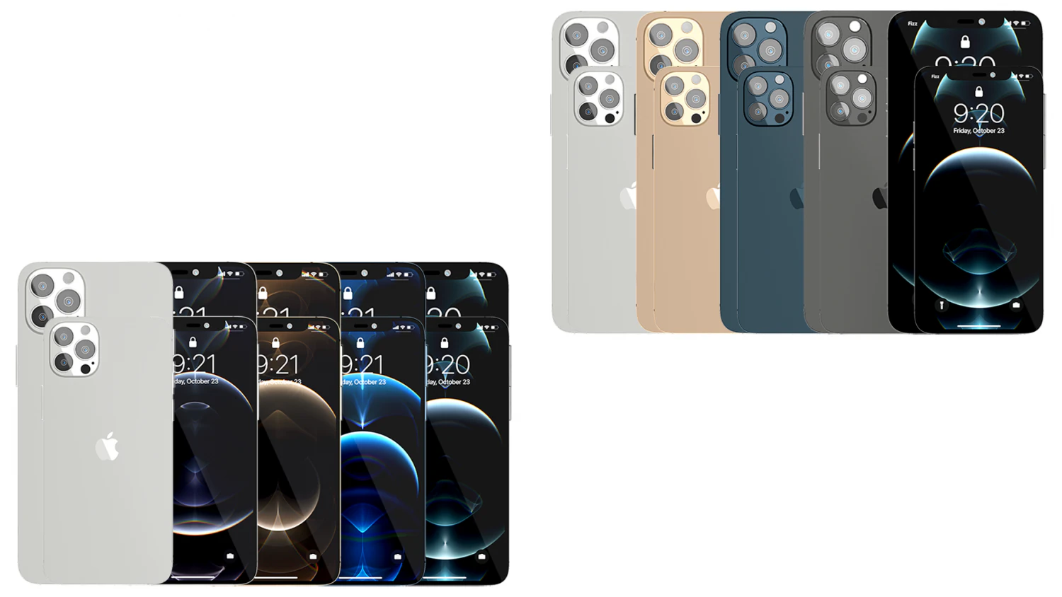 iphone 12 pro collection 3D Model .c4d .max .obj .3ds .fbx .stl .blend