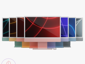 apple imac 2021magic keybordmagic mouse 3D Model