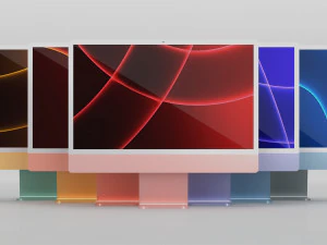 Apple imac 2021 волшебная клавиатура волшебная мышь 3D Модель