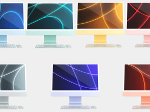 Apple imac 2021 волшебная клавиатура волшебная мышь 3D Модель