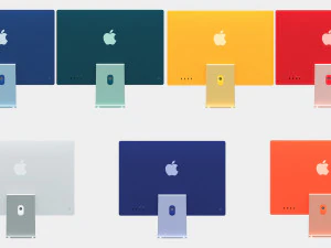 Apple imac 2021 волшебная клавиатура волшебная мышь 3D Модель