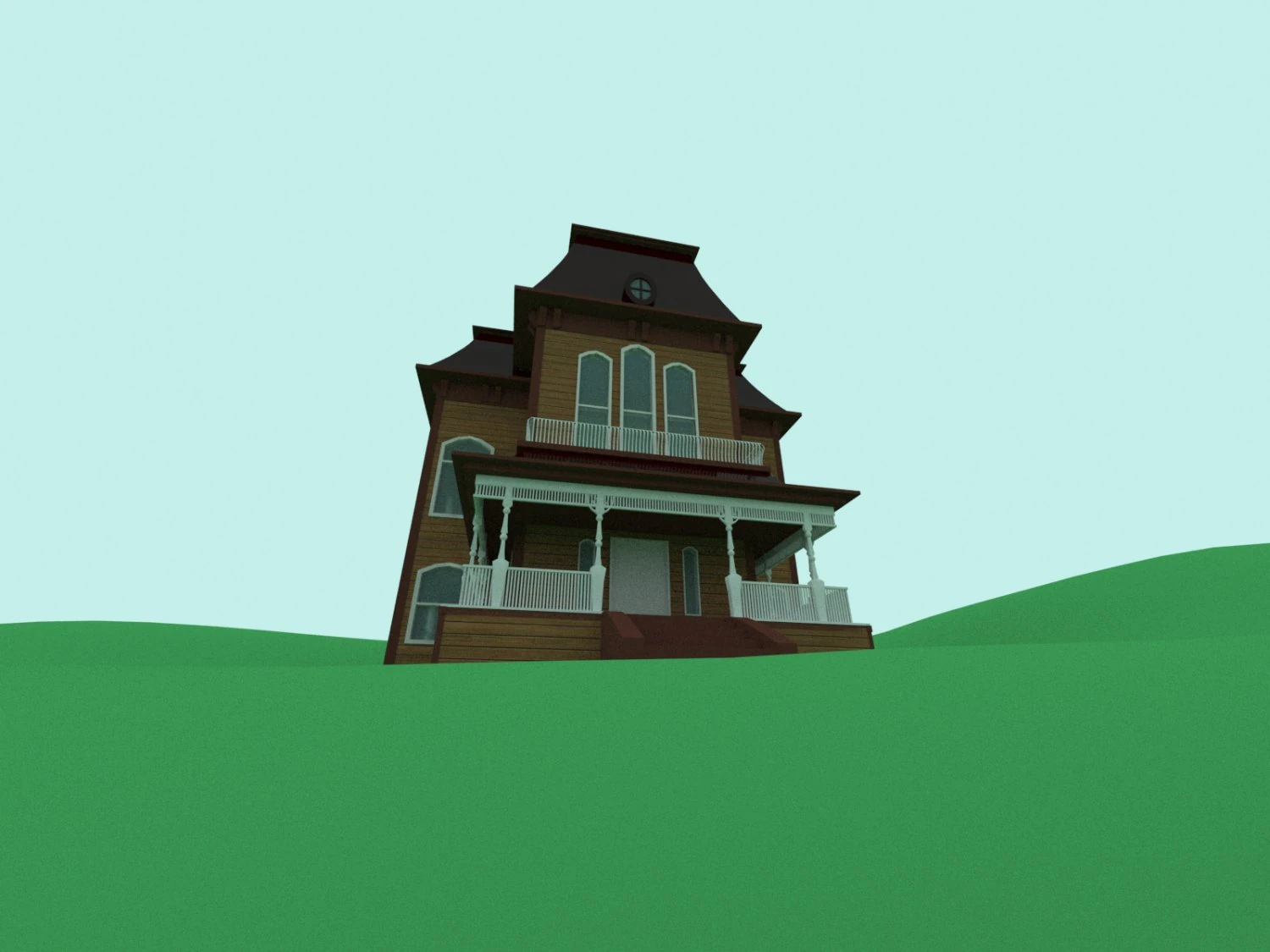 motel bates from psycho film 3D Model .c4d .max .obj .3ds .fbx .stl .blend