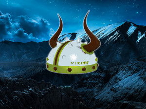 vikings metal helmet with horns 3D Model
