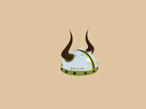 vikings metal helmet with horns 3D Model