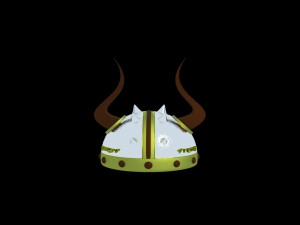 vikings metal helmet with horns 3Dモデル
