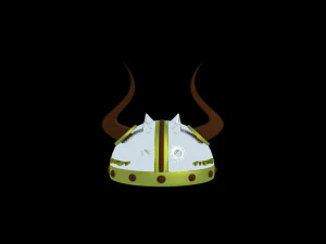 vikings metal helmet with horns 3D Model