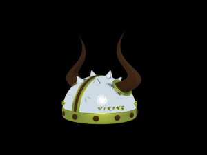 vikings metal helmet with horns 3Dモデル