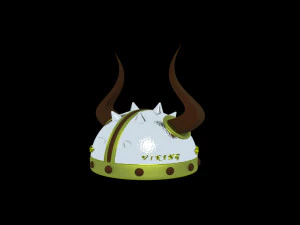 vikings metal helmet with horns 3D Model