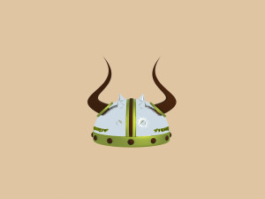 vikings metal helmet with horns 3Dモデル
