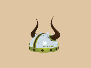vikings metal helmet with horns 3Dモデル