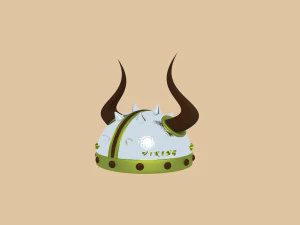 vikings metal helmet with horns 3D Model